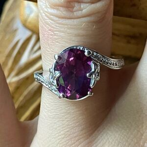 Genuine Crimson Mystic Topaz Sterling Silver Ring Size 7